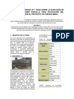 Ejecucion de Micropilotes Como Pantalla para Excavacion de Tunel