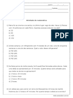 Atividade de Matematica 5 Ano Modelo Editavel