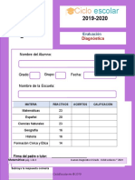 Examen Diagnostico Sexto Grado 2019-2020