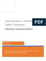 Case Analysis - Worldwide Paper Company: Finance Management