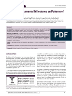 Effect of Developmental Milestones On Patterns of Teeth Eruption