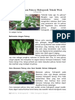 Cara Menanam Pakcoy Hidroponik Teknik Wick