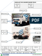 Daily Pre-Start Checklist For Concrete Mixer Truck: Form: HDEC-HSE-CE-007 (E)