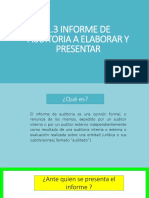 Informe de Auditoría A Elaborar y Presentar