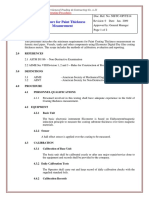 Paint Thickness Measurement Procedure