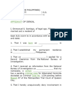 Affidavit of Denial