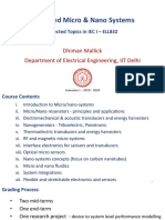 Advanced Micro & Nano Systems: Dhiman Mallick Department of Electrical Engineering, IIT Delhi