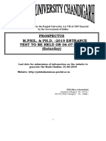 Prospectus M.PHIL. & PH.D. - 2019 ENTRANCE TEST TO BE HELD ON 06-07-2019 (Saturday)