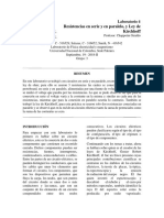 Resistencias en Serie y en Paralelo y Ley de Kirchoff