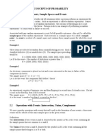 Concepts of Probability 2.1 Random Experiments, Sample Spaces and Events