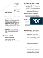 Classification of Finance: A. As To Form of Negotiation