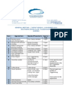 Tuggeranong Community Council General Meeting - Agenda 2 November 2010