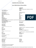 Passport Application Form Government of INDIA, Ministry of External Affairs