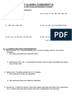 Algebraic Expressions Worksheet