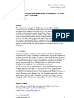 Assessing The Organisational Climate For Creativity in A UK Public Library Service: A Case Study