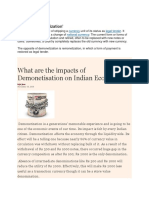 What Are The Impacts of Demonetisation On Indian Economy?