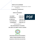 Opencast Machinery: A Project Report Submitted in Partial Fulfillment of Requirement For The Award of The Degree of