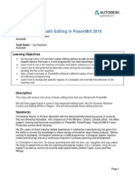 Advanced Toolpath Editing in Powermill 2019: Learning Objectives