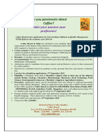 Post Graduate Diploma in Coffee Quality Management (PGDCQM) 2019-20 - Application Form