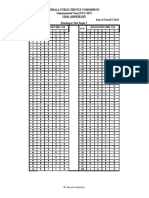 Final Answer Key Paper Code:030020 Date of Test:29.7.2013: A B C D A B C D