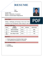 Sonu Chandel: Class Board University Year Division Percentage