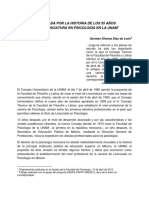 Historia de Los 55 Años de La Licenciatura en Psicología UNAM