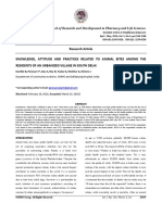 Research Article Knowledge, Attitude and Practices Related To Animal Bites Among The Residents of An Urbanized Village in South Delhi