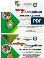 Certificate of Recognition Speaker