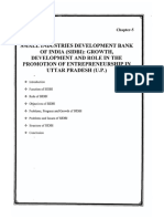 Small Industries Development Bank of India (Sidbi) : Growth, Development and Role in The Promotion of Entrepreneurship in Uttar Pradesh (U.P.)