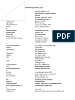 Disease and Pathognomonic Signs A