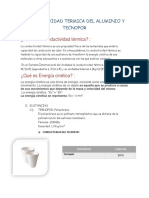 Conductividad Termica Del Aluminio y Tecnopor