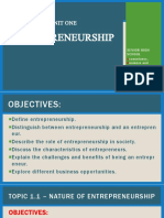 Unit One: Entrepreneurship