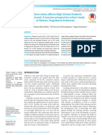 Nutrition Status Affects High School Students Achievement: A Massive Prospective Cohort Study at Sleman, Yogyakarta-Indonesia