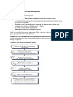 Pasos para Establecer Una Politica de Precios