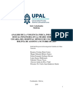 Analisis de Violencia Fisica, Psicologica y Sexual Inflingida en La Mujer Embarazada Usuaria Del Hospital Mexico de La Ciudad de Cochabamba de Agosto A Octubre Del 2019