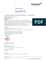 Hoja de Seguridad Msds Nitrógeno Líquido