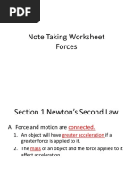 Note Taking Worksheet Forces