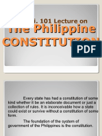 Pol - Sci. 101 Lecture On: The Philippine Constitution