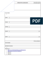 Subject Code L P T C 3 0 0 3: Operational Research