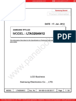 Samsung TFT-LCD Model: Lta320an12 Diagram