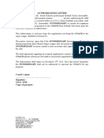 Authorization Letter: BIN, Intermediary Duty Licensed Before in (C.F.A.) China Football Association, With