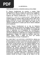 Tipos de Sentencia Constitucional en El Peru