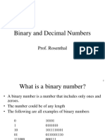 Binary and Decimal Numbers: Prof. Rosenthal