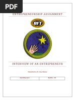 Entrepreneurship Assignment: Submitted To: Dr. Arya Kumar