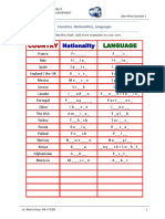 Countries, Nationalities, Languages