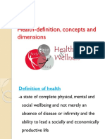 Health Definition Concepts and Dimensions