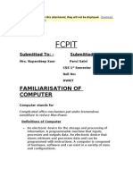 Fcpit: Familiarisation of Computer