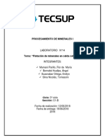 Procesamiento de Minerales I Lab 14