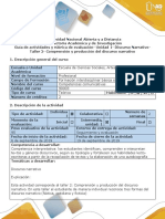 Guía de Actividades y Rúbrica de Evaluación Taller 2. Comprensión y Producción Del Discurso Narrativo PDF