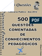 CONHECIMENTOS PEDAGÓGICOS - 500 Questões Comentadas PDF